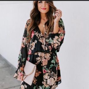 VICI Muscari Floral Ruffle Dress